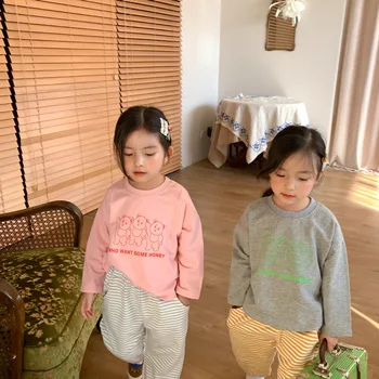MILANCEL 2021 Primăvară Nouă Copii Cămașă Îmbrăcăminte coreeană Fată de Desene animate Ursul Hanorace
