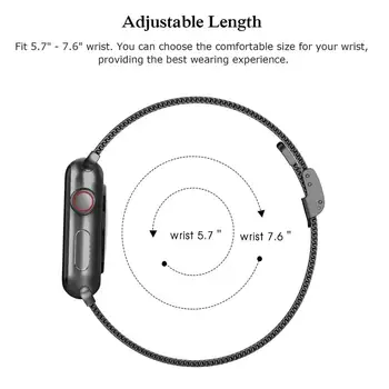 Milanese curea Pentru Apple Watch band 44 mm 40 mm iWatch trupa 42mm/38mm silm brățară din oțel Inoxidabil Apple watch seria 4 3 5 6 SE