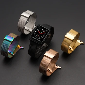 Milanese loop curea pentru apple watch band 38/40 mm 42/44mm din Oțel Inoxidabil Brățară de metal watchband pentru iwatch5/4/3/2/1Accessories