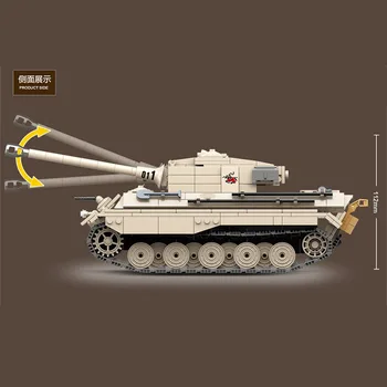 Militar seria de al doilea Război Mondial German Tiger Grele Cisternă Soldat Armă DIY Model de Blocuri Jucarii si Cadouri