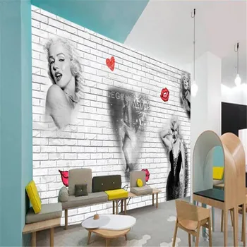 Milofi Europene și Americane retro zid de cărămidă Marilyn Monroe peretele din fundal
