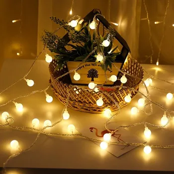 MIMFLAME 1,5 M 3M 6M Ghirlanda de Lumini LED String Mingea Vacanta de iluminat rezistent la apa Pentru Pomul de Crăciun Nunta Acasă Decor Interior