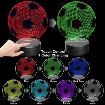Minge De Fotbal În Formă Noaptea Lumini Colorate Lampa De Fotbal Sport Fani Cadouri Bar Club World Cup Casa De Decorare Pentru Copii Cadou De Ziua De Nastere