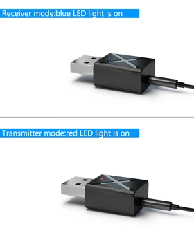Mini 2 in1 Bluetooth 5.0 Wireless Adaptor Transmițător Receptor Audio Bluetooth Stereo AUX RCA USB Jack de 3,5 mm Pentru TV, PC Car Kit