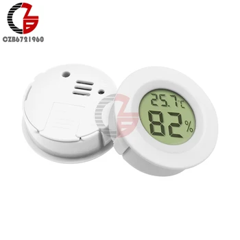 Mini alb Rotund LCD Digital al Temperaturii Metru Umiditate Termometru Higrometru Interior Auto Tester de Temperatura Monitor Detector