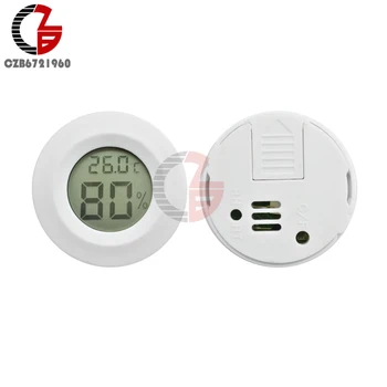 Mini alb Rotund LCD Digital al Temperaturii Metru Umiditate Termometru Higrometru Interior Auto Tester de Temperatura Monitor Detector