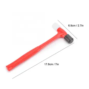 Mini Dublu Cap Ciocan cu Maner Ergonomic Design Confortabil să Dețină fabricarea Bijuteriilor Repararea Instrument de Accesorii (Mâner Roșu)