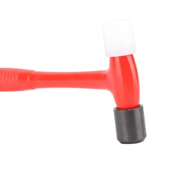Mini Dublu Cap Ciocan cu Maner Ergonomic Design Confortabil să Dețină fabricarea Bijuteriilor Repararea Instrument de Accesorii (Mâner Roșu)