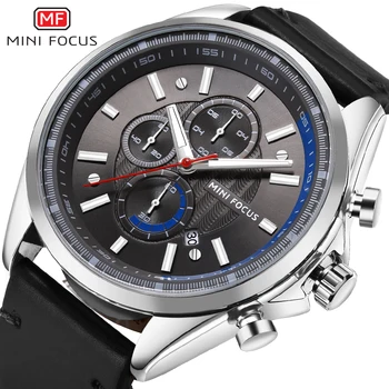 MINI FOCUS Barbati Brand de Lux Sport Impermeabil Ceas de Moda din Piele Militare Cuarț Ceas de Agrement de Afaceri Ceas Relogios