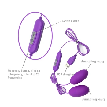 Mini Glont Vibrator Dual 20 Viteza de USB Reglabil Vibromasseur Jucarii Sexuale pentru Femei Puternice Vibratoare Ou Stimulator Clitoris
