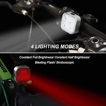 Mini LED Biciclete Stopul de Încărcare USB Bicicleta Fata-Spate, 4 Moduri de Ciclism Lampa de Avertizare de Siguranță Casca Rucsac Lumină Intermitentă