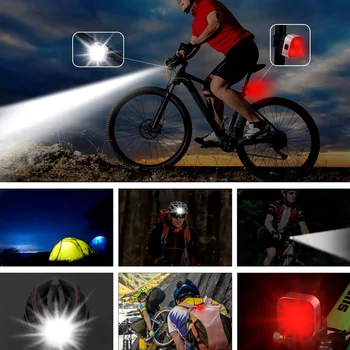 Mini LED Biciclete Stopul de Încărcare USB Bicicleta Fata-Spate, 4 Moduri de Ciclism Lampa de Avertizare de Siguranță Casca Rucsac Lumină Intermitentă