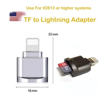 Mini Lightning MicroSD Card Reader pentru iPhone 11 Pro Max Xr,Joc Video,Fotografie de Transfer de Date, aparat de Fotografiat TF Adaptor,Excel,Word Fișier