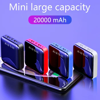 Mini Power Bank 20000mah Încărcare Portabil Powerbank Slim Poverbank Externe Acumulator Pachet Incarcator Pentru iPhone 6 8 Xiaomi Mi 9