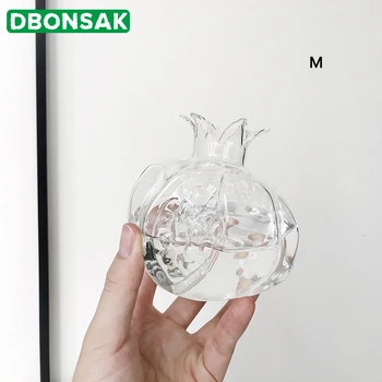 Mini Rodie Vaza De Sticla Lucrate Manual Vaza De Sticlă Transparentă Ghiveci Hidroponice Aranjament De Flori Meserii Desktop Decor