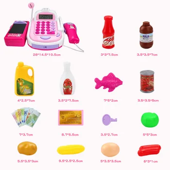 Mini Simulare Supermarket Contra Mărfuri Alimentare Jucarii Copii Puzzle Joc Cumpărături De Marcat Set Cadou Fată Jucărie
