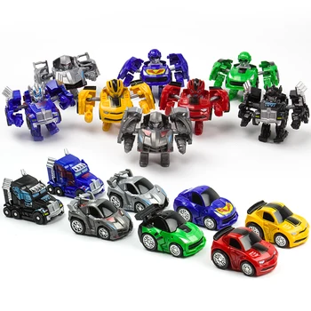 Mini Transformare Roboți Masinile Jucarii Simpatice Figurine Model de Bloc de Jucarii pentru copii de Figurine din Plastic Băieți Cadou