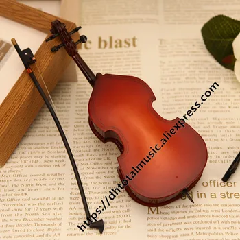 Miniatura contrabas Model Replica cu Stand și Cazul Păpuși Accesorii Mini Contrabas Instrument Muzical Ornamente