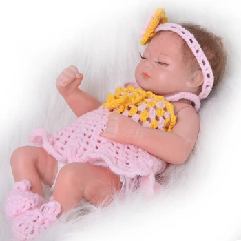 Minunat 11 Inch Renăscut Baby Dolls Plin de Silicon 27cm de Simulare de Fată Copii Papusa Dormit în Viață Copii Jucarii Pentru Copii, Cadouri de Ziua de nastere