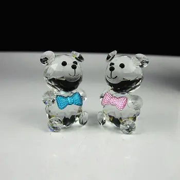 Minunat O Pereche De Mic Cristal are Figurine de Animale de Nunta de Decorare de Crăciun Teddy Bear Botezătorul Cadou
