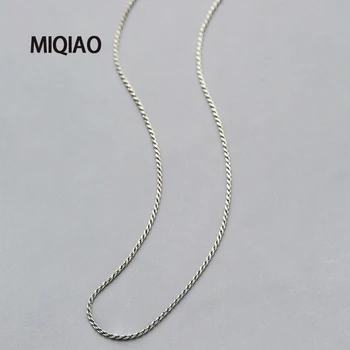 MIQIAO Argint 925 Frânghie Lanț de Argint Thai Timp de 45 50 54 58 cm latime 1.0 1.3 1.5 mm Colier Moda All-meci Accesorii