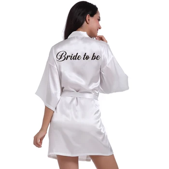 Mireasa Halat Femei Îmbrăcăminte De Noapte Plus Dimensiune Kimono Nunta Satin De Mătase De Sex Feminin Partid Găină Halat De Baie Domnisoara De Onoare Cadouri Petrecerea De Nunta Halat