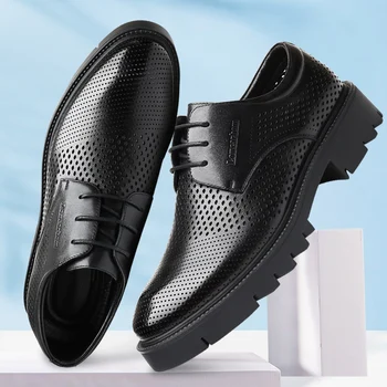 Misalwa Gol Vară / Iarnă Platforma Toc Înalt 4/7/9 CM Inaltime Creștere Formale Bărbați Derby din Piele de Om Pantof Pantofi Rochie Lift