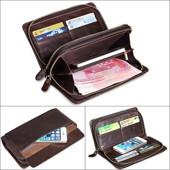 MISFITS bărbați ambreiaj portofele din piele de brand designer de epocă portofel lung cartelei de sex masculin pungă mare, telefon mobil sac de ambreiaj