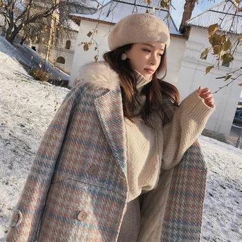 Mishow 2020 Mantou pentru Femei îmbrăcăminte de iarnă de moda de îmbrăcăminte de lână cald amestecuri de sex feminin elegant Dublu Breasted lână haina MX18D9679