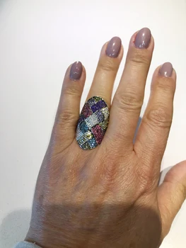 Missvikki de Lux din Dubai Europa Inele Mari pentru Femei Nobile Petrecerea de Aniversare a Show Degetele Bijuterii Inele Unice Plin CZ