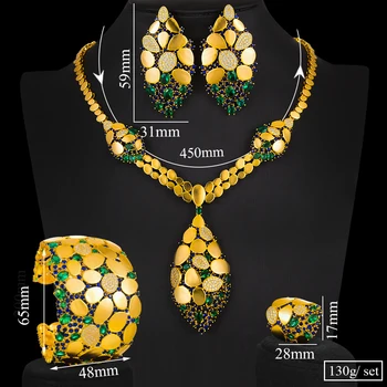 Missvikki de Lux Superba 4buc Trendy Dubai Colier Bratara Cercei Inel Seturi de Bijuterii Pentru Femei de Nunta de Înaltă Calitate