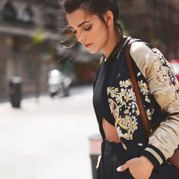 Misto Frumos sacou Bombardier Femei bază paltoane jacheta de Lux brodate cu fermoar chaquetas uza Doamna de moda de îmbrăcăminte pentru Vogue