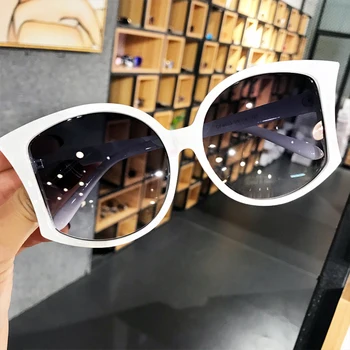 MIZHO 2020 Noua Moda Ochi de Pisică ochelari de Soare pentru Femei Brand Designer de Epocă Orb de Culoare Gradient de Femei Ochelari de Soare Clar Nuante UVA