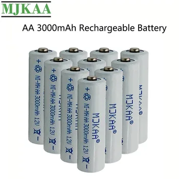 MJKAA 10/20BUC AA 3000mAh 1.2 V Ni-MH Baterie Reîncărcabilă Ieftine 2A Neutru Baterii pentru Gadget-uri Electronice Pre-Încărcate