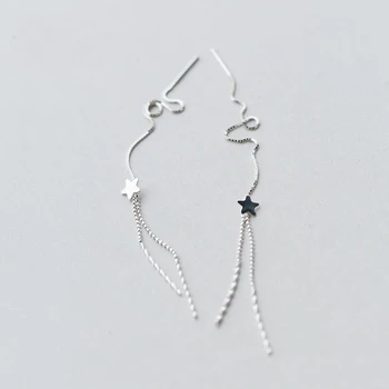 MloveAcc 925 Sterling Silver Star Lung Lanț Tassel Picătură Cercei pentru Femeile Sterling Argint Bijuterii Brincos