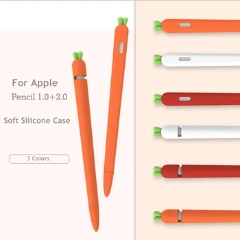 Moale morcov Shell Caz Creion Pentru Apple Pencil 1 2 Caz Compatibil Pentru iPad Tableta Touch Pen Stylus Manșon de Protecție Acoperă