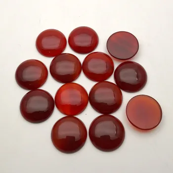 Moda 12buc/lot red agate naturale rotunde de piatra farmec cabochon 25mm margele pentru bijuterii de calitate Bună Inel accesorii en-gros