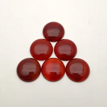 Moda 12buc/lot red agate naturale rotunde de piatra farmec cabochon 25mm margele pentru bijuterii de calitate Bună Inel accesorii en-gros