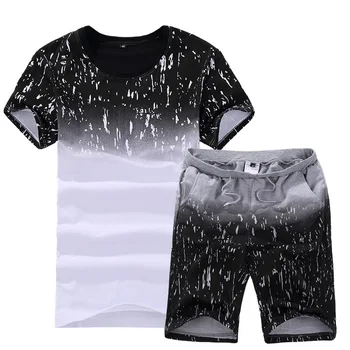 Moda 2 Piese tricou de Vară 2020 pentru Bărbați Costume Casual Mens Îmbrăcăminte Seturi de Trening Short Sleeve Print Rotund Gat Pantaloni Fitness