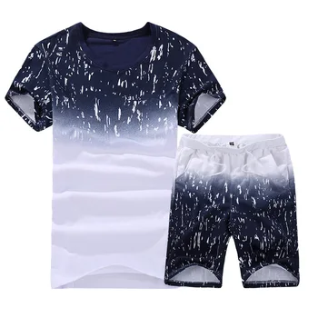 Moda 2 Piese tricou de Vară 2020 pentru Bărbați Costume Casual Mens Îmbrăcăminte Seturi de Trening Short Sleeve Print Rotund Gat Pantaloni Fitness