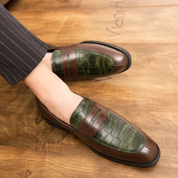 Moda a Subliniat Toe Pantofi Rochie Aluneca pe Bărbați Mocasini Pantofi de Piele de Brevet Pentru Bărbați Oficiale de Partid Mariage Nunta, Pantofi de Club