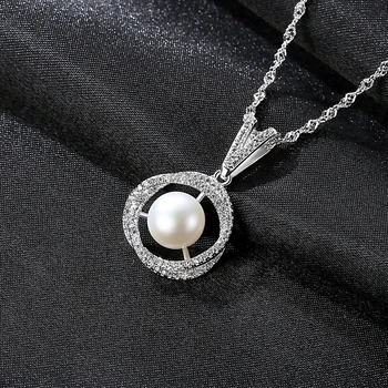 Moda AAA Zircon Natural de apă Dulce Pearl Pandantive Pentru Femei de Argint 925 Colier Pandantiv Bijuterii Fine