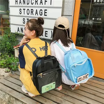 Moda Adolescente Bookbag Clar Transparent Femei Rucsac Mic Drăguț Ita Pungi Pentru Școală Mini Roz Negru Ghiozdane