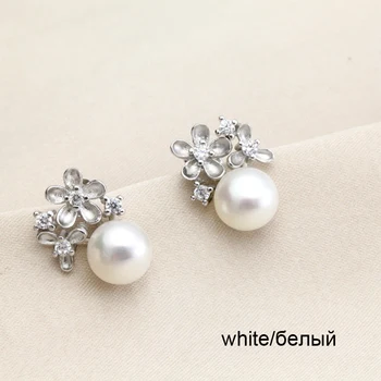 Moda alb natural de apă dulce pearl argint 925 cercei bijuterii pentru femei, cadou de ziua cadou