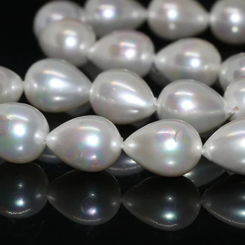 Moda alb natural shell pearl lacrimă 14*18mm waterdrop se potrivesc diy colier femei vrac en-gros bijuterii margele 15inch B2265