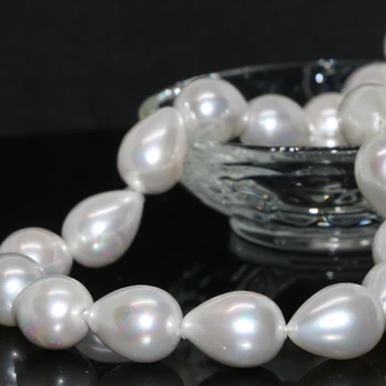Moda alb natural shell pearl lacrimă 14*18mm waterdrop se potrivesc diy colier femei vrac en-gros bijuterii margele 15inch B2265