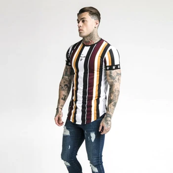 Moda Barbati Casual T-shirt cu Maneci Scurte Gradient sik de mătase, O-neck T-shirt pentru Bărbați Haine 2020 Marca T-shirt Nouă Bărbați t-shirt