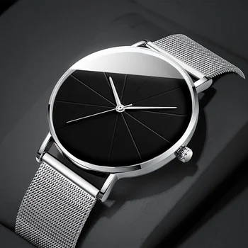 Moda Barbati Ceasuri Negru Plasă Din Oțel Inoxidabil Ceas De Trupa Omul De Lux Cuarț Încheietura Ceas Business Casual Simplu Ceas