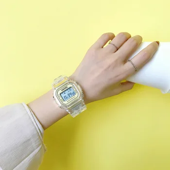 Moda Barbati Femei Ceasuri de Aur Casual Digital Transparent Ceas Sport Iubitului Cadou Ceas rezistent la apa pentru Copii Copil Ceas
