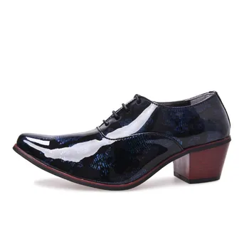 Moda Barbati Rochie Pantofi cu Tocuri Înalte 5cm din Piele Pantofi Oxford Om Subliniat Toe Pantofi de Mireasa Formale Petrecere de Noapte M161